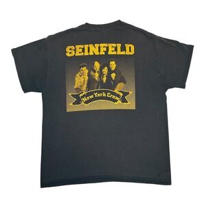 Y2K Seinfeld "New York Crew" Graphic‎ T Shirt Faded Black Men's M